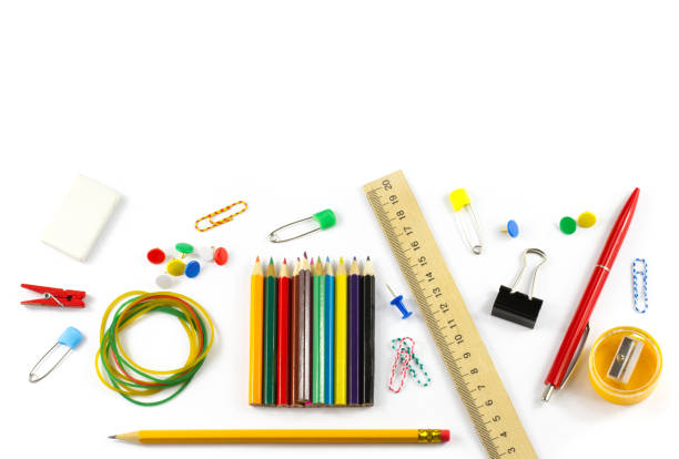 istock Cerasers, binders, paper clips and pencil sharpener 1435259715