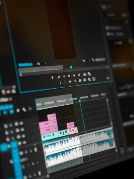 istock video editting timeline close up.new video edit concept 1435261688