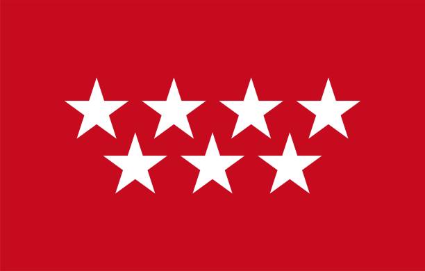 Madrid flag, provinces of Spain. Vector illustration. Madrid flag, provinces of Spain. Vector illustration. the flag of the madrid spain stock illustrations
