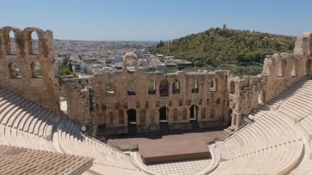 Slow pan revealing the Odeon of Herodes Atticus