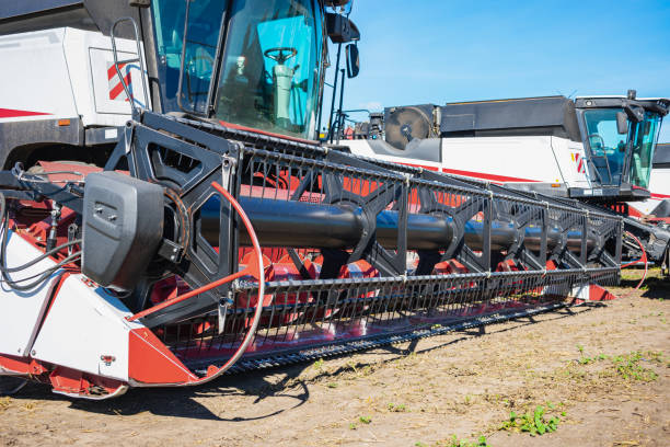 istock Agricultural harvester and its mechanism for mowing grain 1435267801
