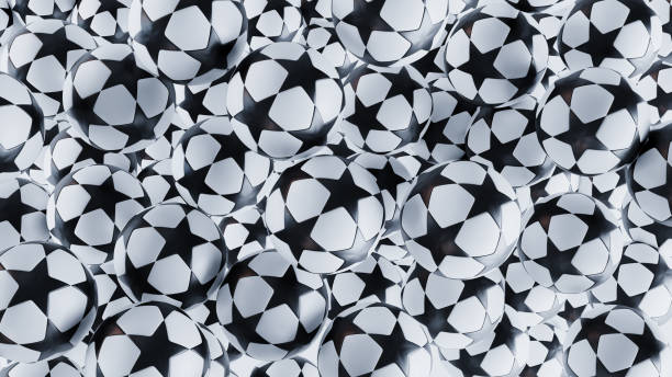 Realistic Soccer balls background.