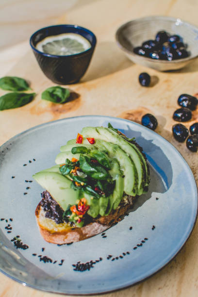 istock Fresh vegeterian sandwich with avocado and basil 1435275017