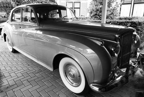 Side view of a classic american car from the fifties