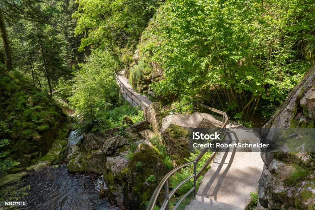 Hiking Trail Downhill At All Saints Waterfalls Black Forest Germany ...