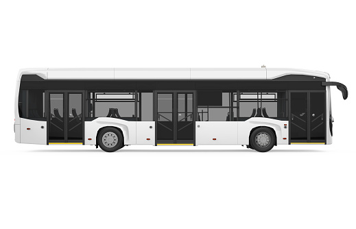 City Bus isolated on white background. 3D render