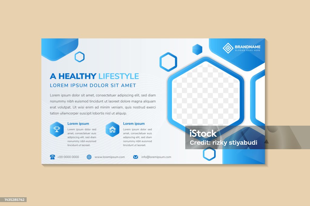 Blue Headed Flyer Blue Flyer Template Design With Example Headline Is A Healthy Lifestyle ...