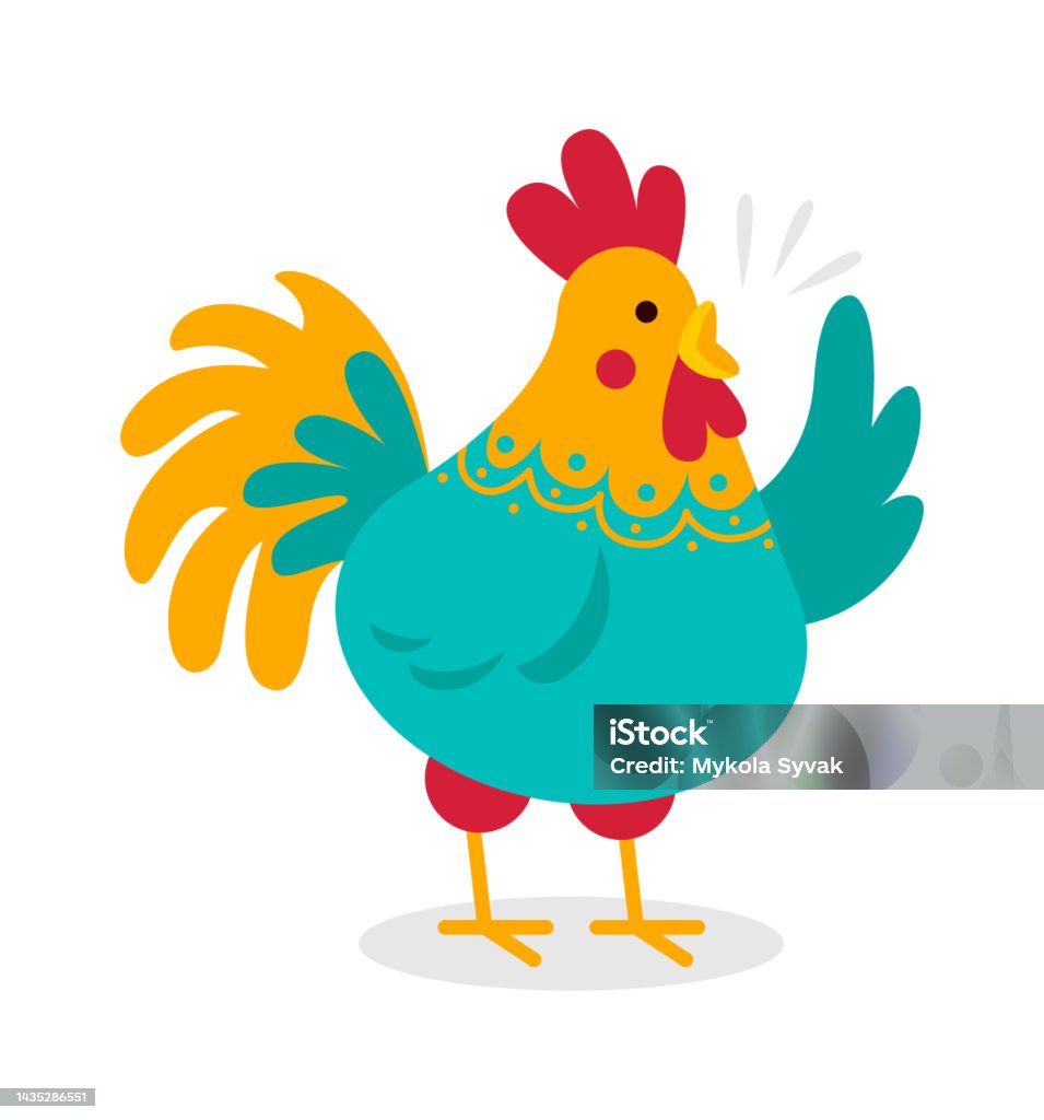 Gà Trống Hoạt Hình La Hét Vector Minh Họa Hình minh họa Sẵn có ...