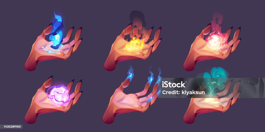 Spectral Hand Spell Witch Hands With Magic Spells Stock Illustration - Download Image Now ...