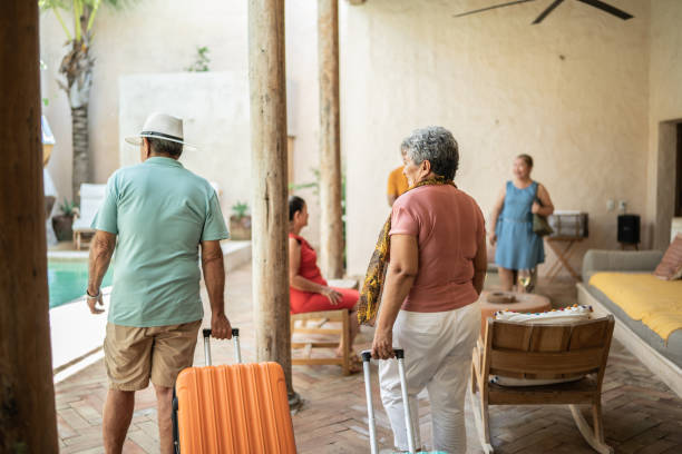 istock Senior couple arriving to lodging 1435291479