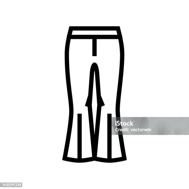 Bell Bottoms Pants Clothes Line Icon Vector Illustration Stock ...