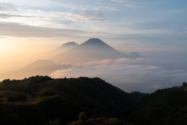 istock Mount Prau Sunrise above the clouds in Dieng Plateau Java 1435297298