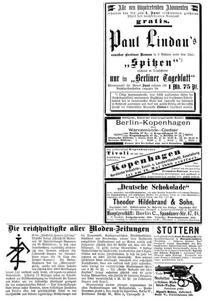 ilustrações de stock, clip art, desenhos animados e ícones de ads in a german magazine of 1888 - gaguez estado médico