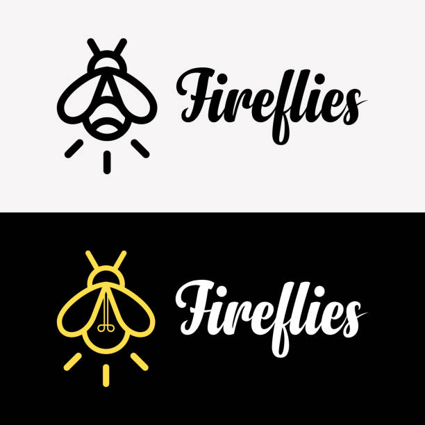 illustrations, cliparts, dessins animés et icônes de set lampe ampoule style lucioles inspiration identité entreprise logo design vecteur - firefly