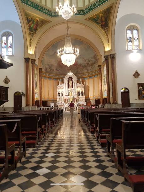 istock Saint Augustine. Panoramic view of the interior towards the altar. 1435307884