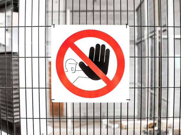 istock Stop sign of a construction site on a metallic stand 1435315753