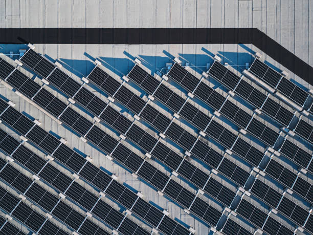 Rooftop Solar Panels stock photo