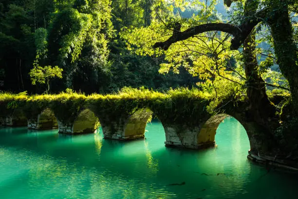 Seven Small Arches (Xiaoqikong) Scenic Area at Libo Country, Guizhou Province