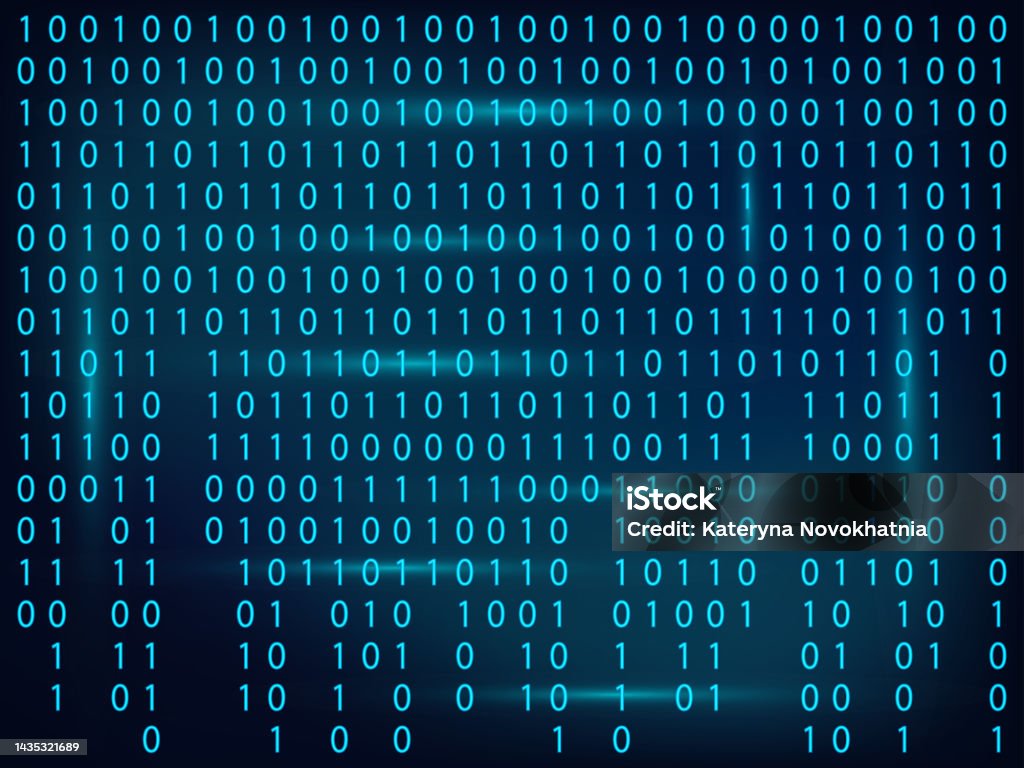 Abstract Technology Binary Code Backgrounddigital Binary Data And ...