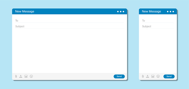 Email Interface New Message Template Computer And Mobile Window Blank ...