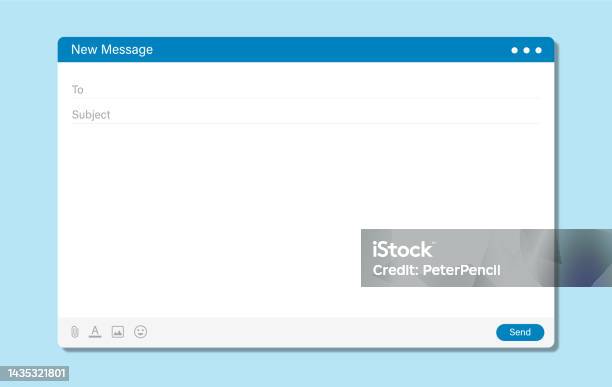 Email Interface New Message Template Computer Window Blank Vector Stok ...