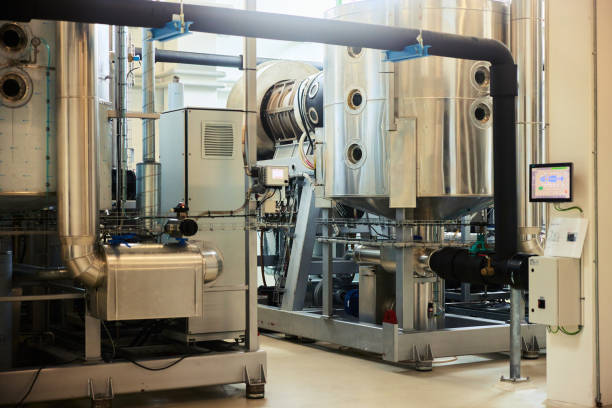 istock Machinery inside a station using water to produce heat for homes 1435321993