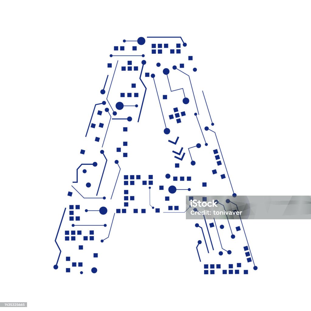 Tech Type Vector Tech Vector Font Typeface Unique Design Stock Illustration - Download ...