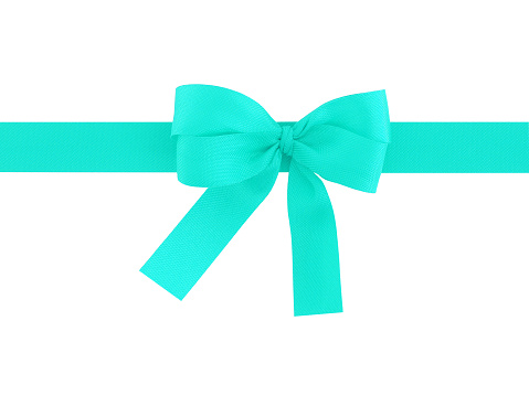 bright pastel double tied bow for decoration gift box or greeting card or banner advertising, flat lay close-up top view