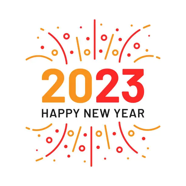 Vector illustration of Happy New Year 2023 Banner Flat Design.