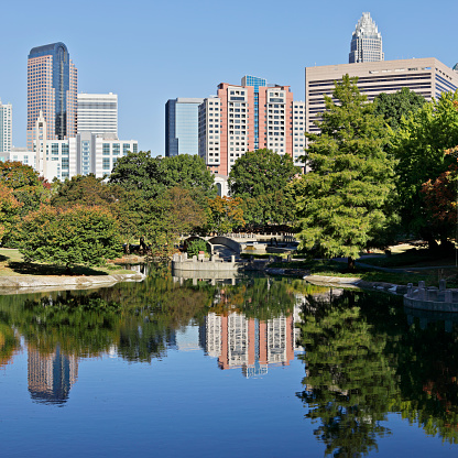 Day time view of the skyline of Charlotte (North Carolina).