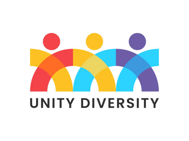 ilustrações, clipart, desenhos animados e ícones de unity people minimalist symbol design ícone ilustração vetorial - diversity