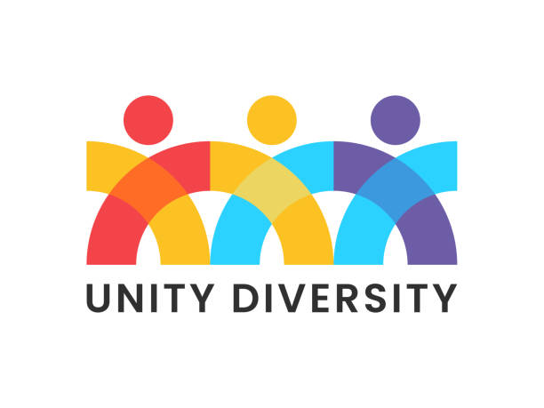 unity people minimalist symbol design icon vector illustration - çeşitlilik stock illustrations