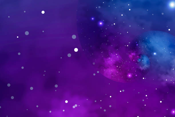istock Deep outer space background with stars and nebula in blue, and purple 1435338777