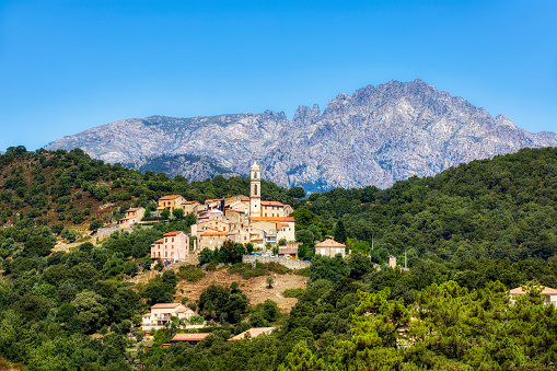 The beautiful village of Soveria on Corsica, France