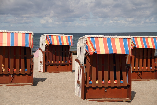 beach chairs on the Baltic Sea