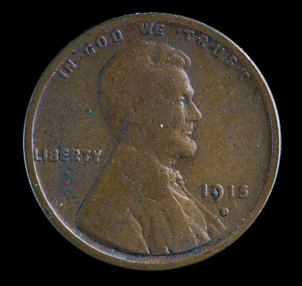 1915 D US Lincoln cent minted in Denver.