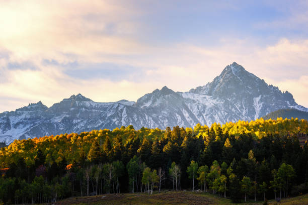 monte sneffels montañas rocosas ridgeway colorado - uncompahgre national forest fotografías e imágenes de stock