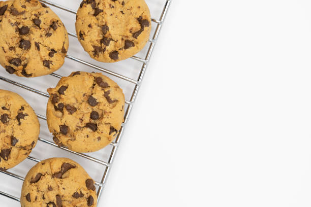 istock Some american cookies on an oven rack with white copy space 1435350147