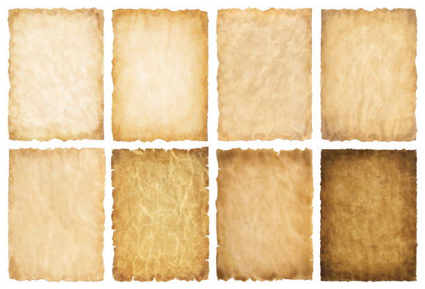 istock collection set old parchment paper sheet vintage aged or texture isolated on white background 1435350323