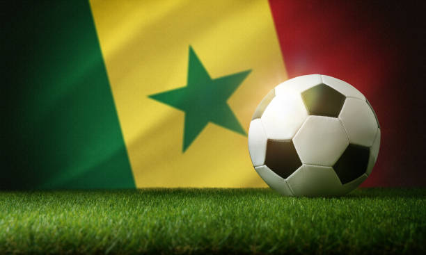 istock Senegal national team background with ball and flag 1435352847
