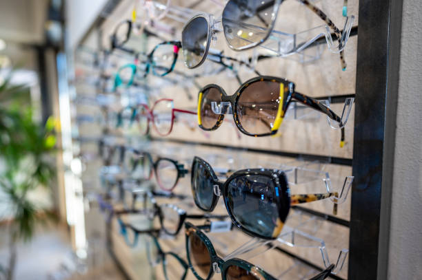 istock Assorted glasses on display at an opometrist store 1435353244