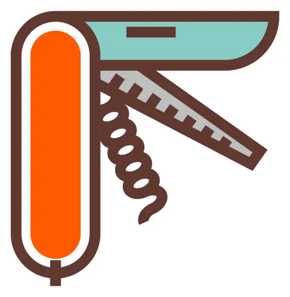 Vector illustration of Swiss army knife icon. Multi tool symbol