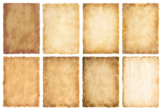 istock collection set old parchment paper sheet vintage aged or texture isolated on white background 1435357338