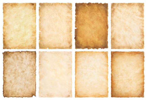 istock collection set old parchment paper sheet vintage aged or texture isolated on white background 1435357346
