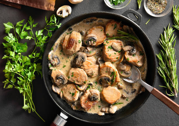 istock Pork medallions in mushroom gravy 1435361416