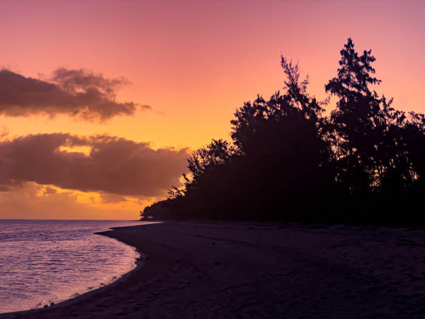 istock Sunset from Riambel beach, Mauritius 1435361441