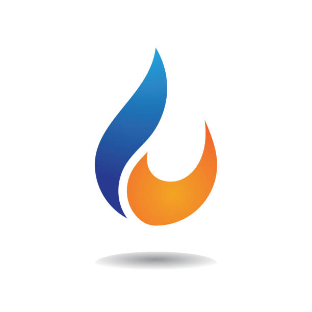 ilustrações de stock, clip art, desenhos animados e ícones de oil and gas fire flame logo - natural gas flame fuel and power generation heat