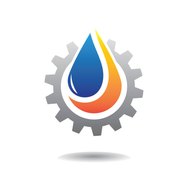 ilustrações de stock, clip art, desenhos animados e ícones de oil and gas fire flame logo - natural gas flame fuel and power generation heat