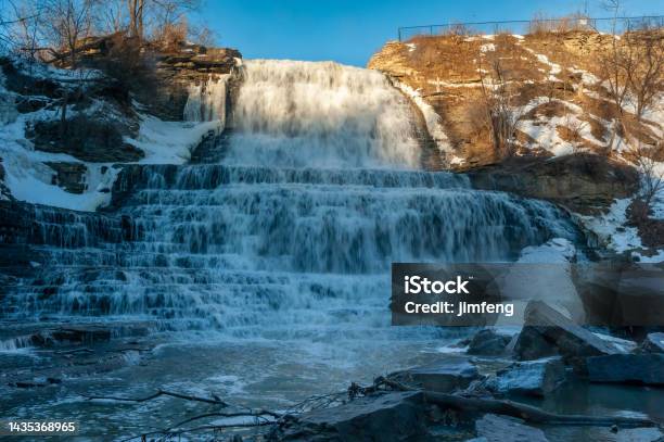Albion Falls In Winter Hamilton Canada Stock Photo - Download Image Now - Hamilton - Ontario, Winter, Beauty In Nature