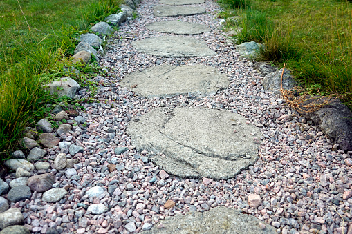 Picture of a landscaping stone path